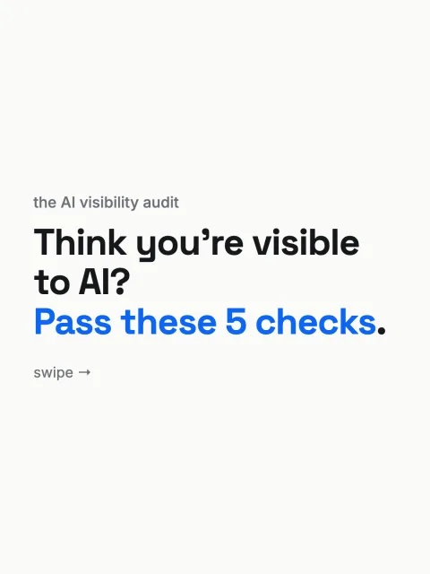 Think you're visible to AI? Pass these 5 checks., carousel cover for pSEO Pro